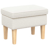 vidaXL Voetenbank Crèmekleurig 55 x 35 x 41 cm Bouclé