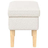 vidaXL Voetenbank Crèmekleurig 55 x 35 x 41 cm Bouclé