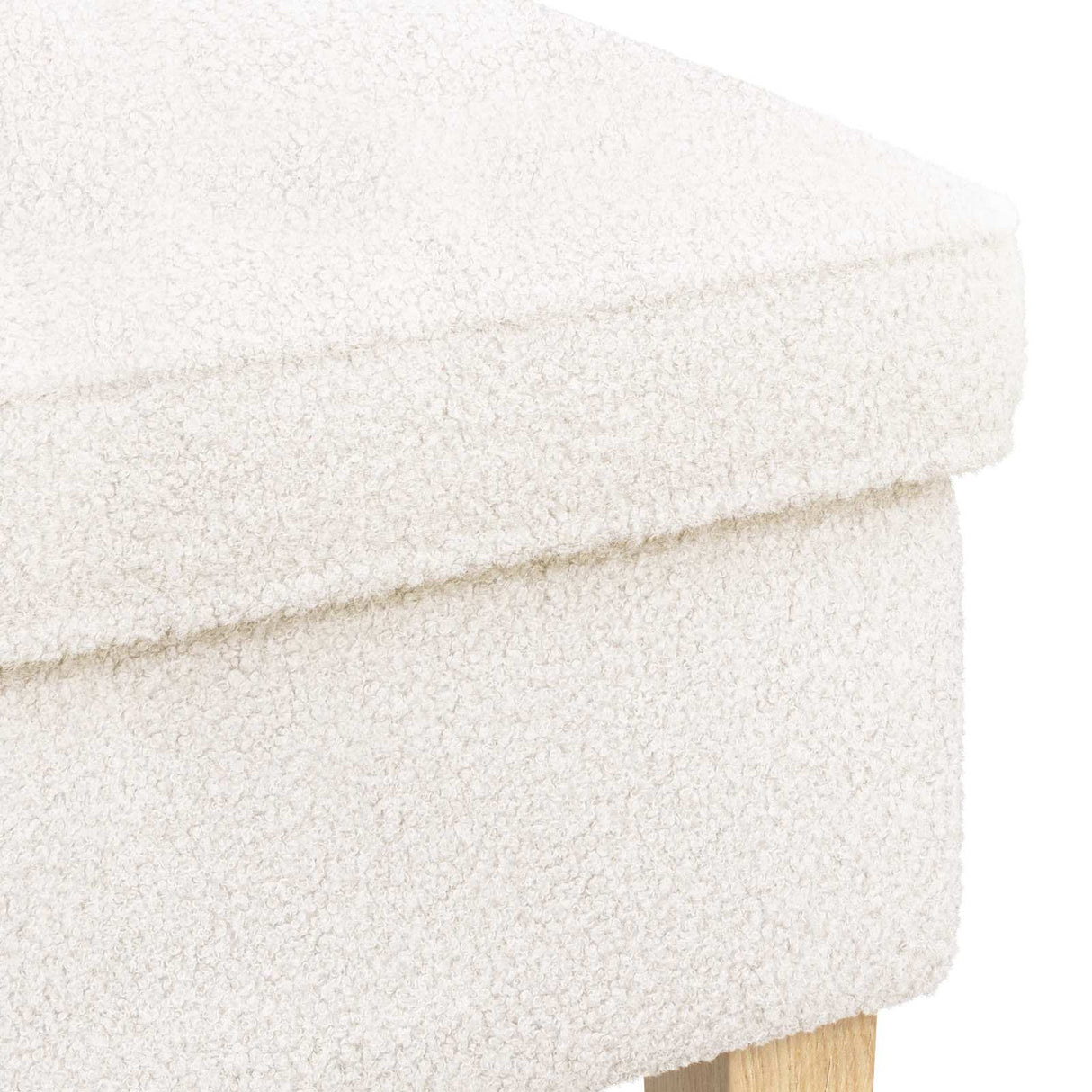 vidaXL Voetenbank Crèmekleurig 55 x 35 x 41 cm Bouclé