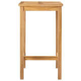vidaXL Bartafel Naturel 60 x 60 x 105 cm Massief Teakhout
