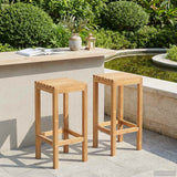 vidaXL Bar Stools 2 pcs Natural Solid Teakwood