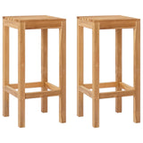 vidaXL Bar Stools 2 pcs Natural Solid Teakwood