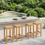 vidaXL Bar Stools 2 pcs Natural Solid Teakwood
