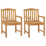 vidaXL Hand-Carved Rose Chair 2 pcs Natural Solid Teakwood