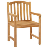 vidaXL Hand-Carved Rose Chair 2 pcs Natural Solid Teakwood