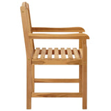 vidaXL Hand-Carved Rose Chair 2 pcs Natural Solid Teakwood