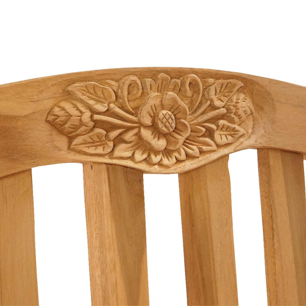vidaXL Hand-Carved Rose Chair 2 pcs Natural Solid Teakwood