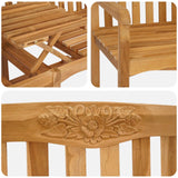vidaXL Handmade Rose Bench 150.5 x 60 x 95 cm Solid Teakwood
