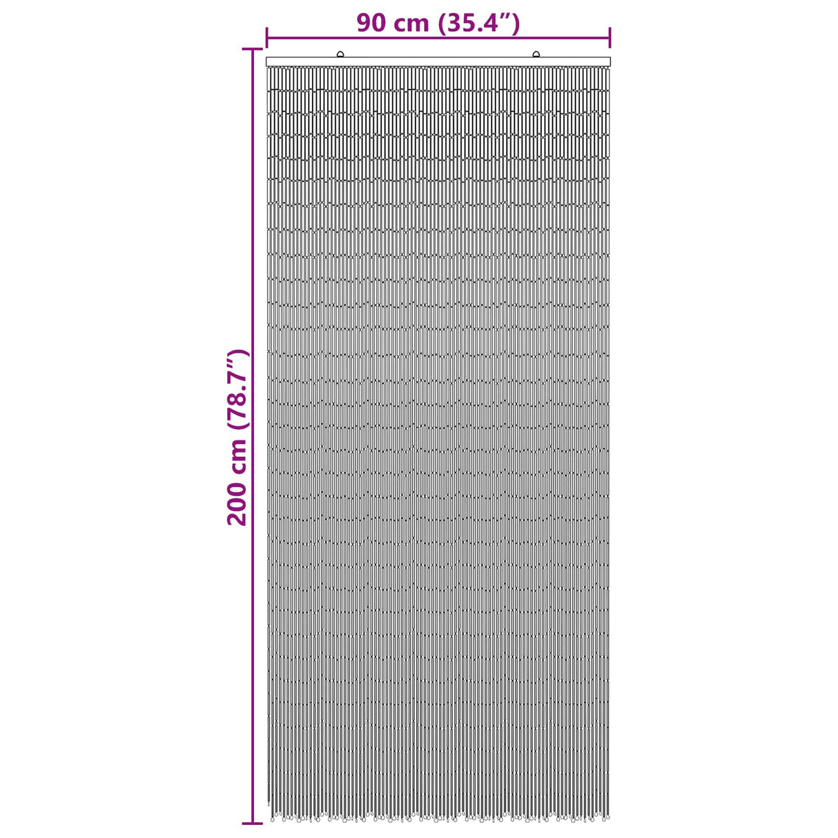 vidaXL Insectengordijn bamboe print 90x220 cm bamboe