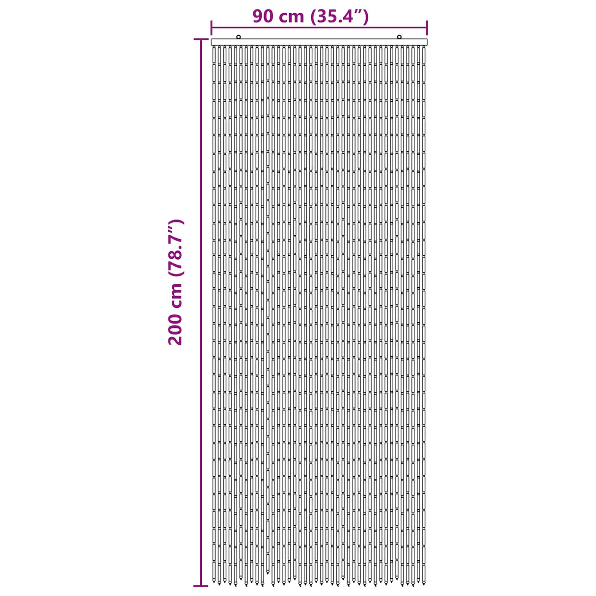 vidaXL Insect Deur Gordijn Meerkleurig 90 x 200 cm Bamboe