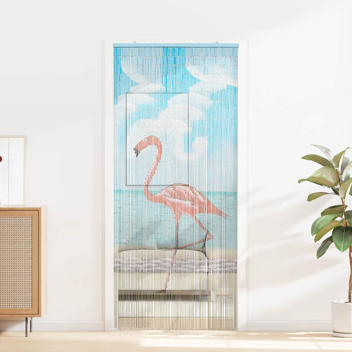 vidaXL Insectengordijn bamboe print 90x220 cm bamboe