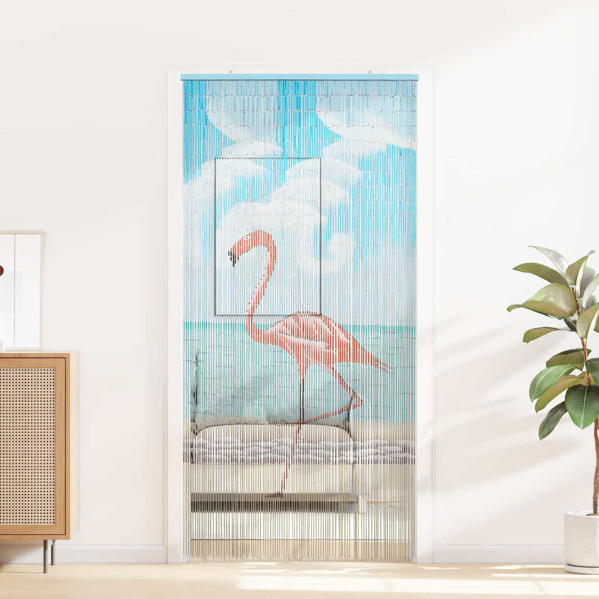 vidaXL Insectengordijn bamboe print 90x220 cm bamboe