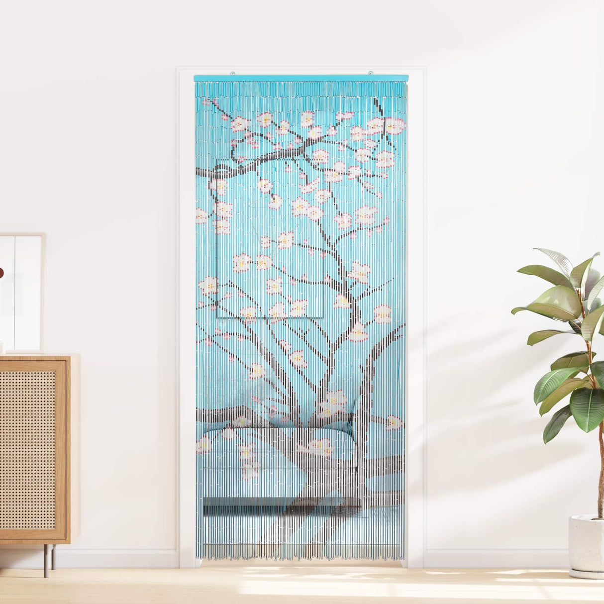 vidaXL Insectengordijn bamboe print 90x220 cm bamboe