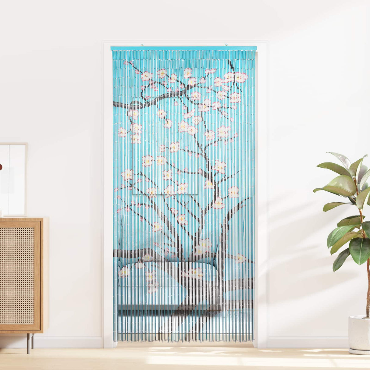 vidaXL Insectengordijn bamboe print 90x220 cm bamboe