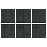 vidaXL Stapsteen 6 pcs Zwart 40,5 x 40,5 x 2 cm Rubber