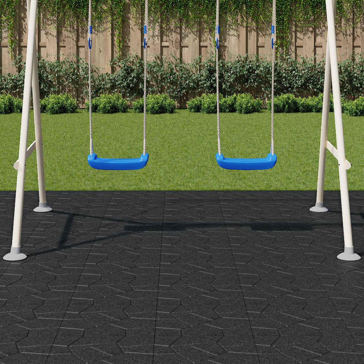 vidaXL Stapsteen 6 pcs Zwart 40,5 x 40,5 x 2 cm Rubber