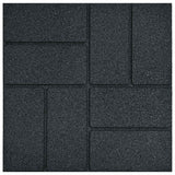 vidaXL Stapsteen 6 pcs Zwart 40,5 x 40,5 x 2 cm Rubber