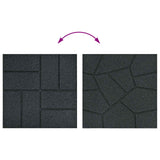 vidaXL Stapsteen 6 pcs Zwart 40,5 x 40,5 x 2 cm Rubber