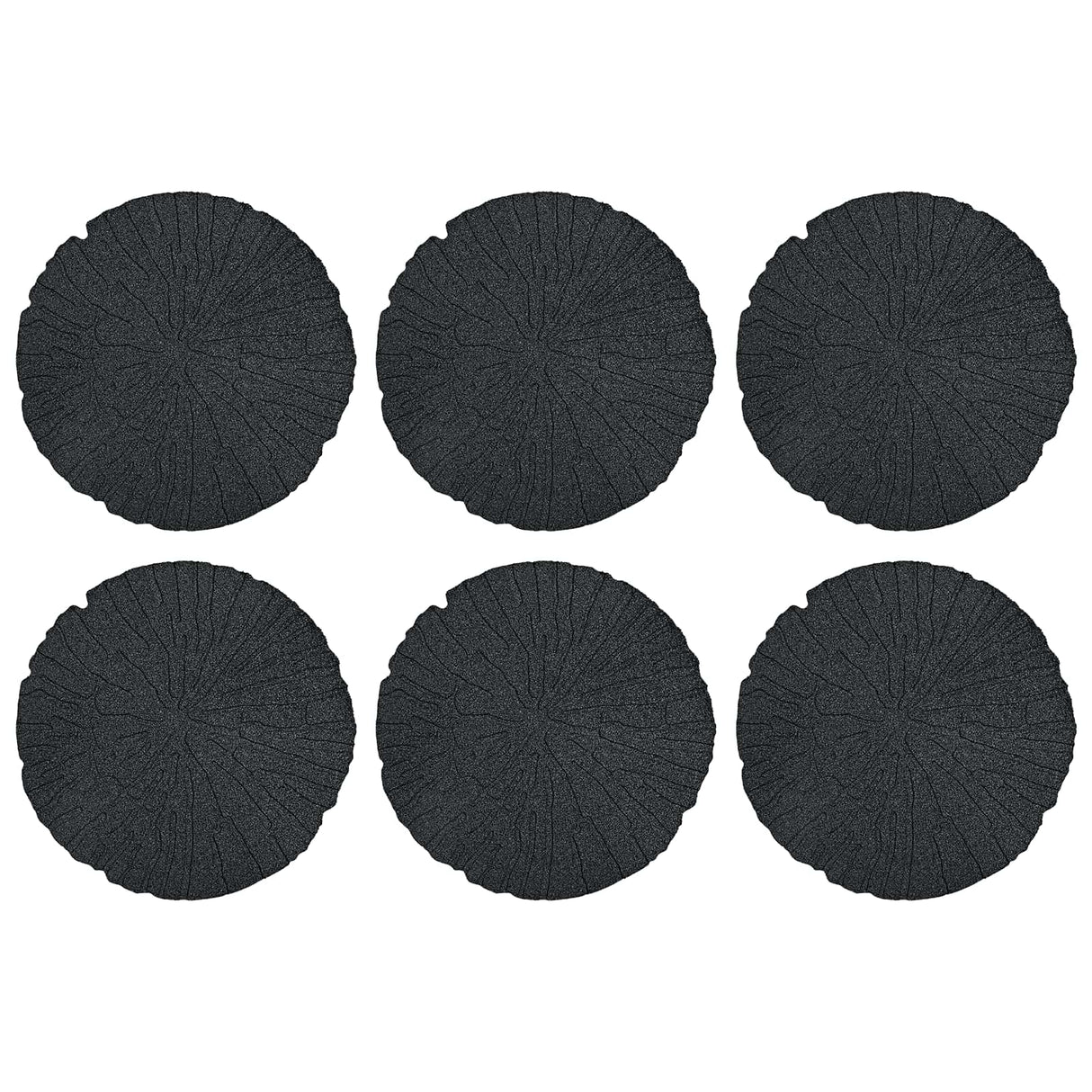 vidaXL Stapsteen 6 pcs Zwart Ø 45 x 1,8 cm Rubber