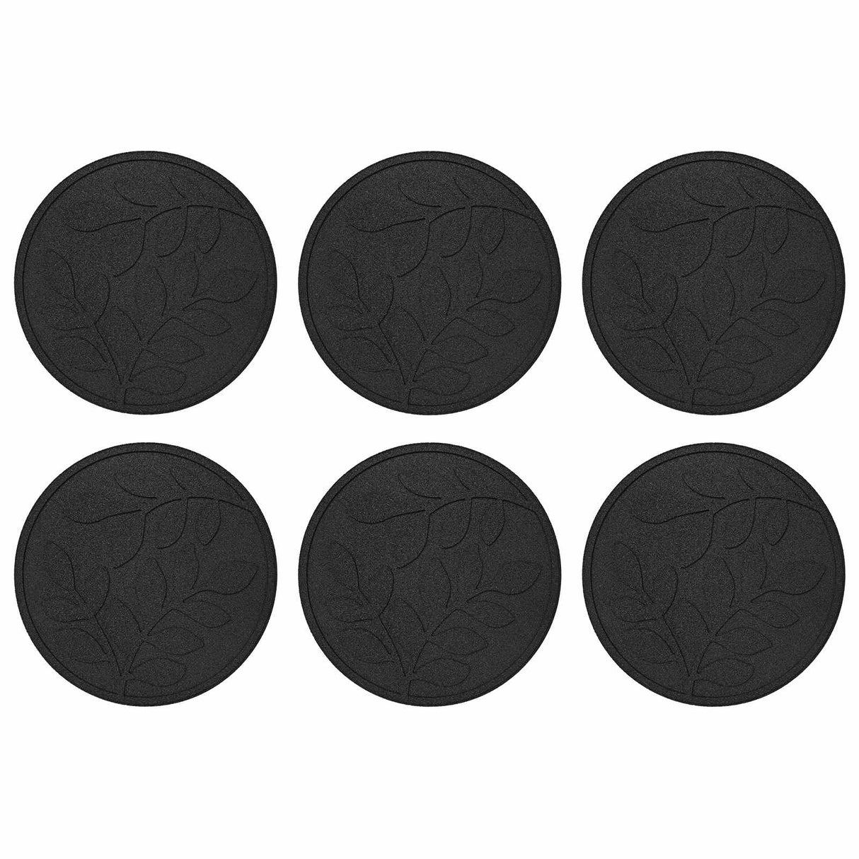 vidaXL Stapsteen 6 pcs Zwart Ø 44 x 2 cm Rubber