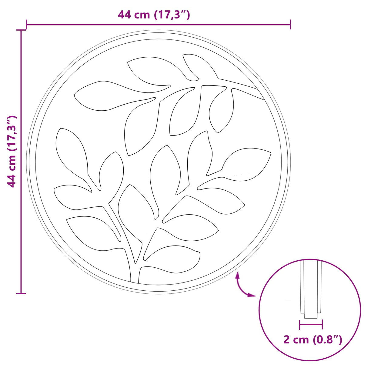 vidaXL Stapsteen 6 pcs Zwart Ø 44 x 2 cm Rubber