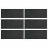 vidaXL Stepping Stone 6 pcs Black 60.5 x 25 x 2 cm Rubber