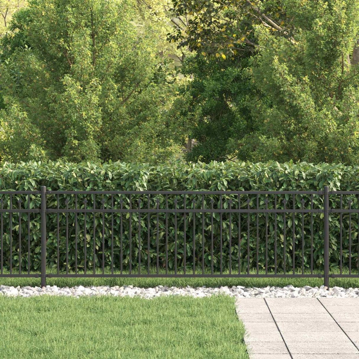 vidaXL Spike Fence BAARLO Black