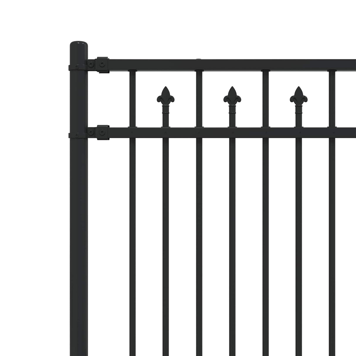 vidaXL Spike Fence BAARLO Black