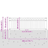 vidaXL Spike Fence BAARLO Black
