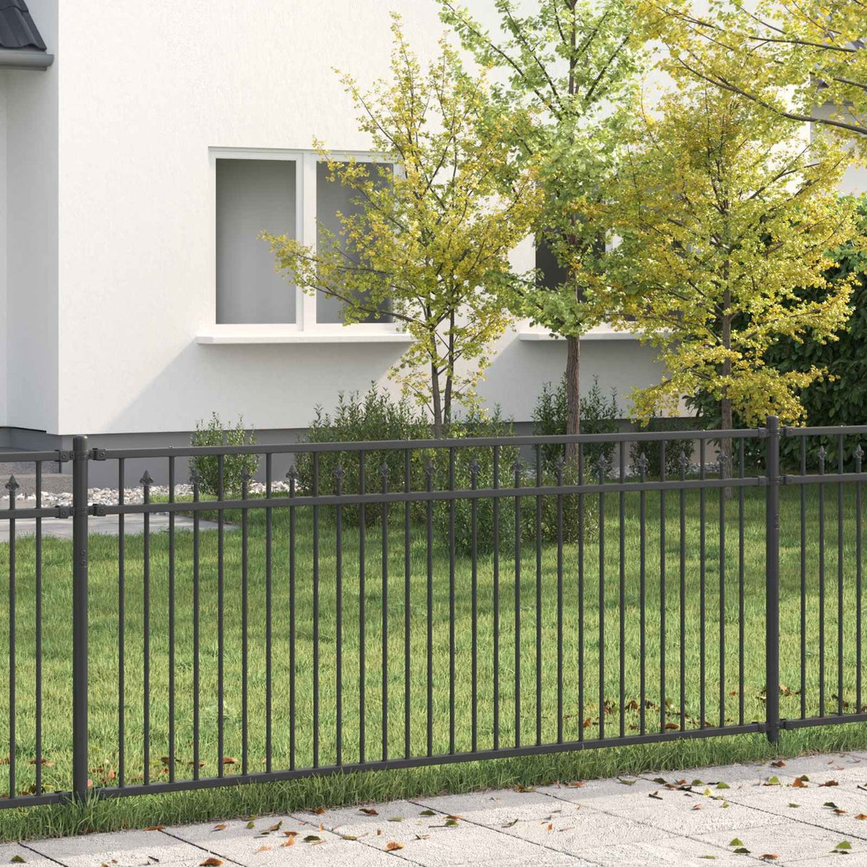 vidaXL Spike Fence BAARLO Black