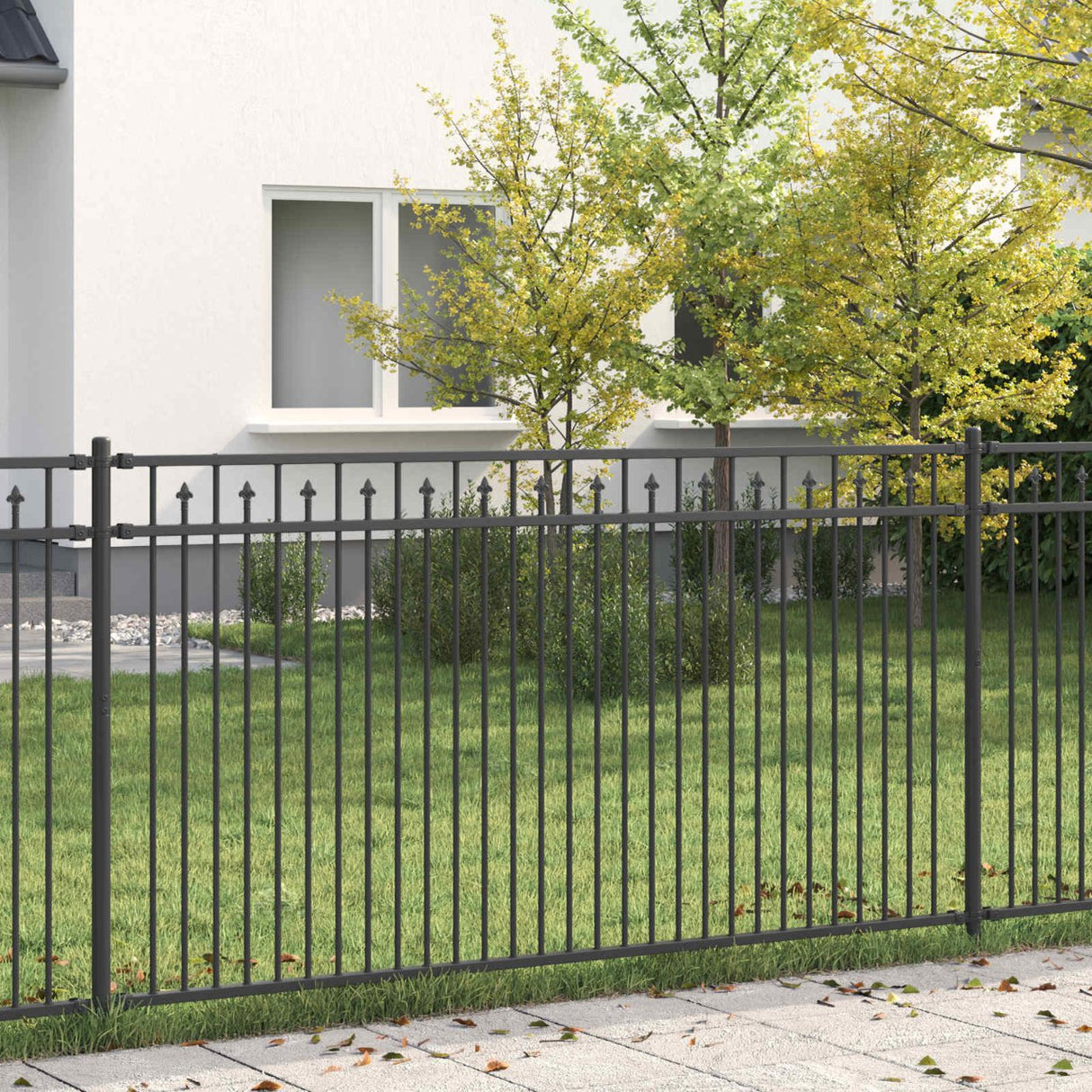 vidaXL Spike Fence BAARLO Black