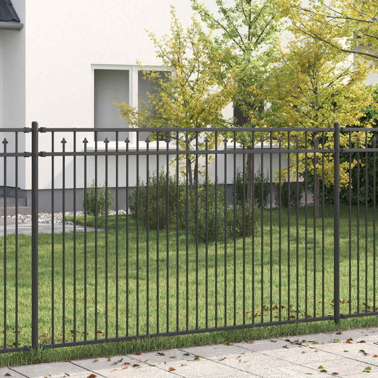 vidaXL Spike Fence BAARLO Black