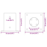 vidaXL Ronde Grondanker 4 pcs Zilverkleurig 15 x 15 x 15 cm Metaal