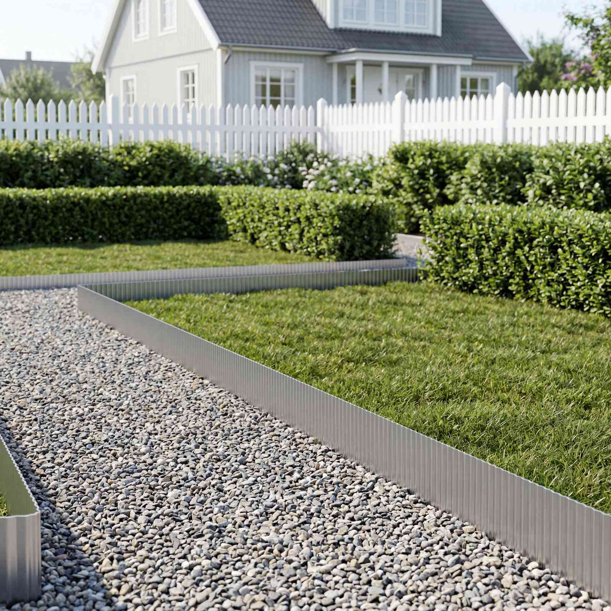 vidaxl Lawn Edging 5 m x 10 cm Galvanised Steel Silver