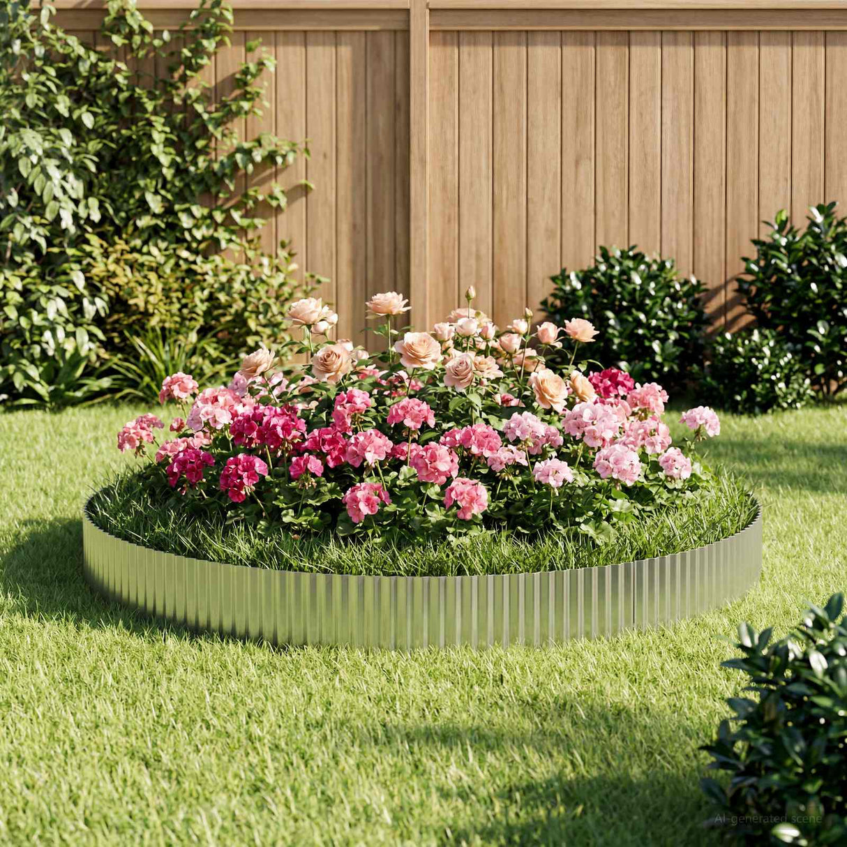 vidaxl Lawn Edging 5 m x 10 cm Galvanised Steel Silver