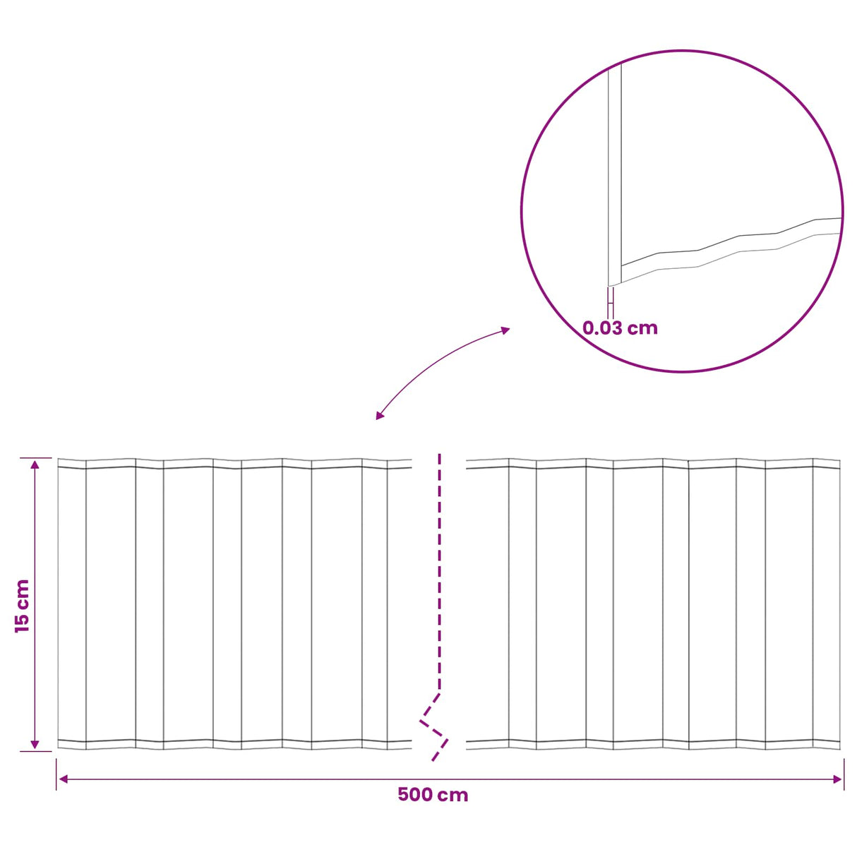 vidaxl Gazonrand 5 m x 10 cm Gegalvaniseerd staal zilver
