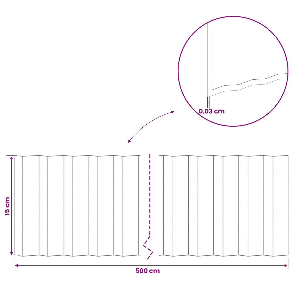 vidaxl Gazonrand 5 m x 10 cm Gegalvaniseerd staal zilver