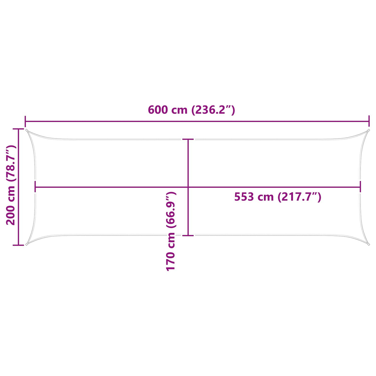 vidaXL Zonnescherm rechthoekig 2x2,5 m oxford stof antracietkleurig