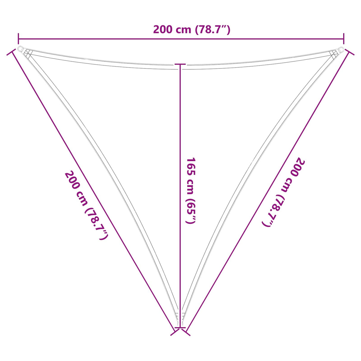 vidaXL Zonnescherm driehoekig 2,5x2,5x3,5 m oxford stof