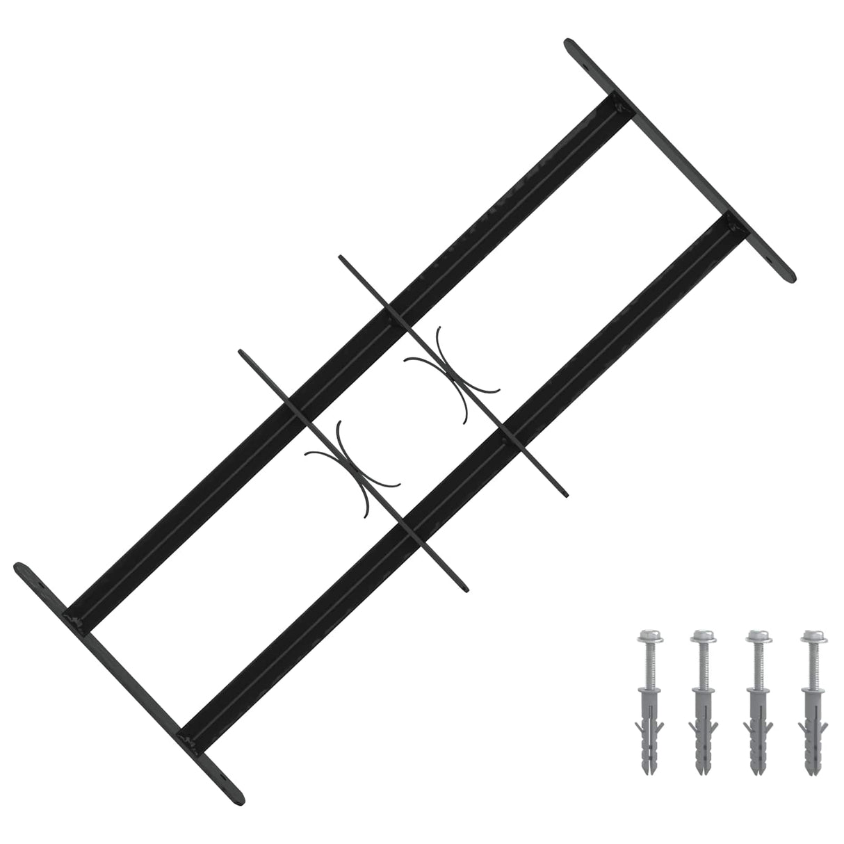 vidaXL Window Security Grille 76 x 30 cm Powder-Coated Steel Black