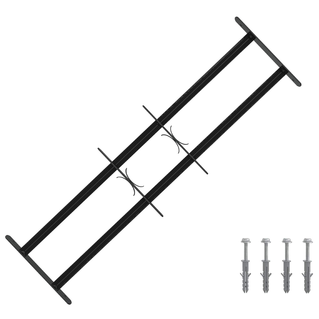 vidaXL Window Security Grille 76 x 30 cm Powder-Coated Steel Black
