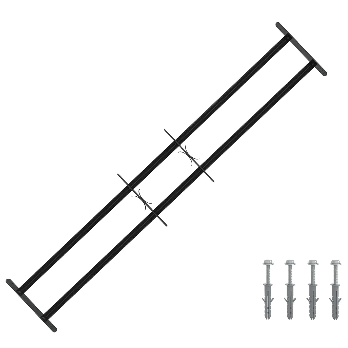 vidaXL Window Security Grille 76 x 30 cm Powder-Coated Steel Black