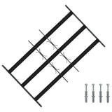 vidaXL Window Security Grille 76 x 30 cm Powder-Coated Steel Black