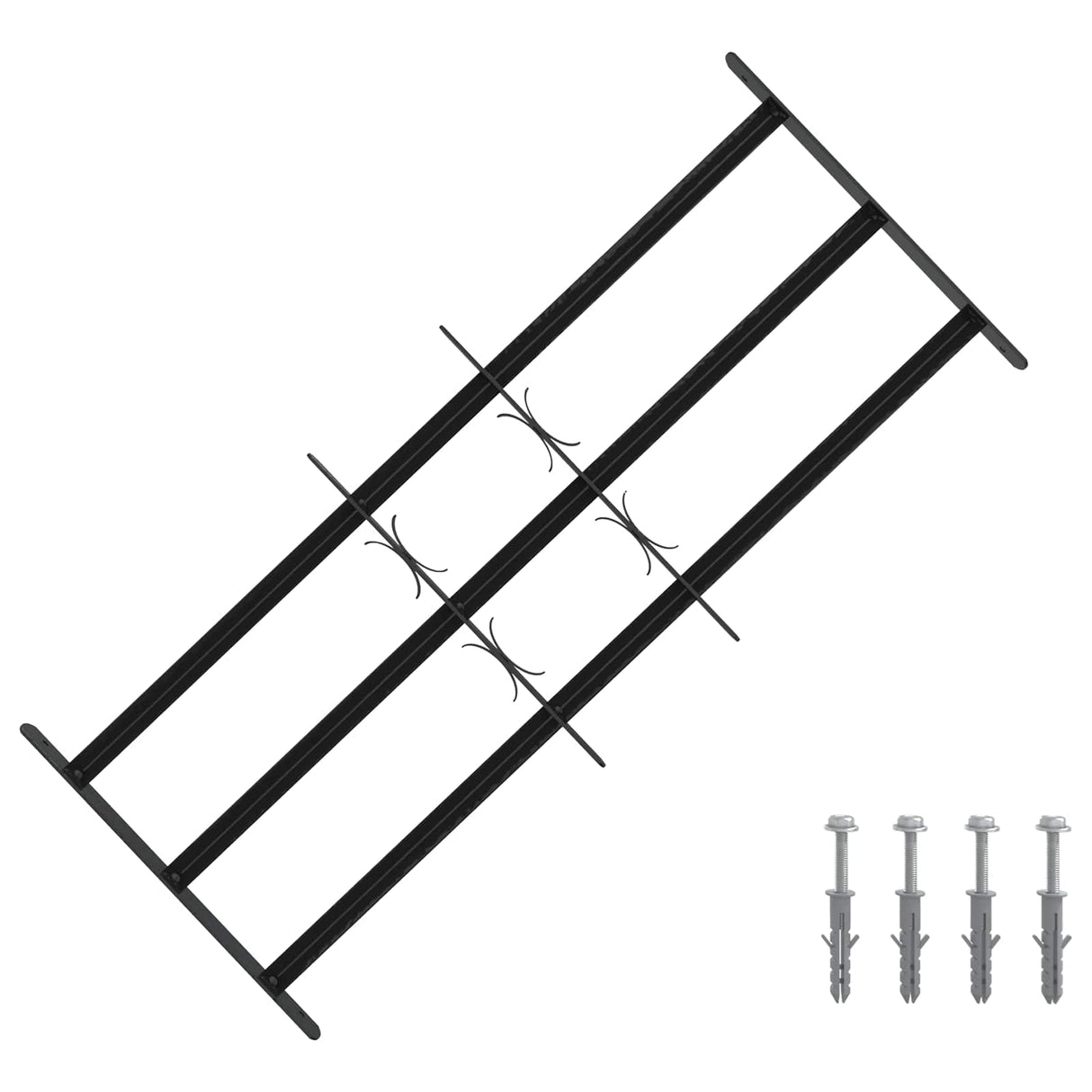 vidaXL Window Security Grille 76 x 30 cm Powder-Coated Steel Black