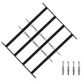 vidaXL Window Security Grille 76 x 30 cm Powder-Coated Steel Black