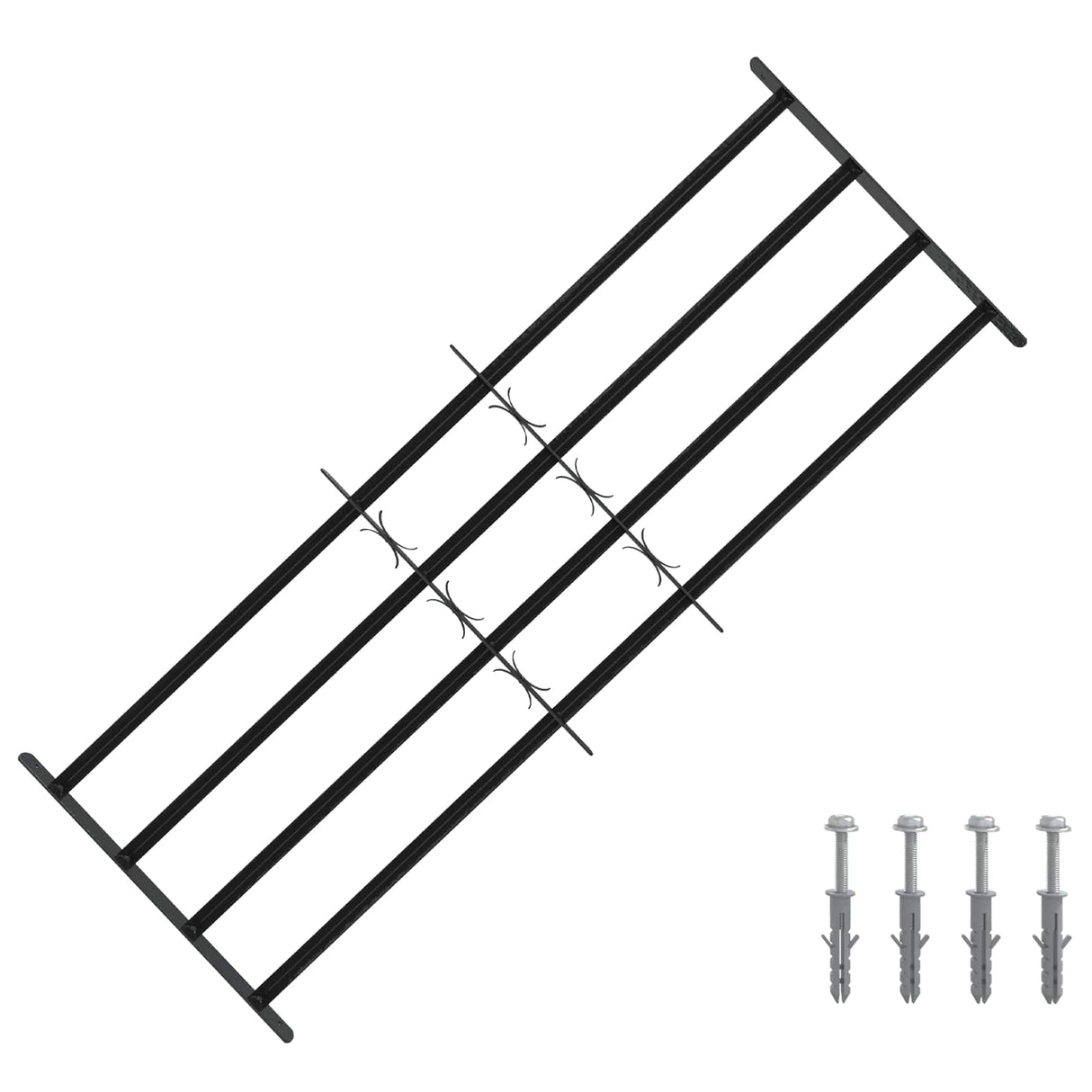 vidaXL Window Security Grille 76 x 30 cm Powder-Coated Steel Black