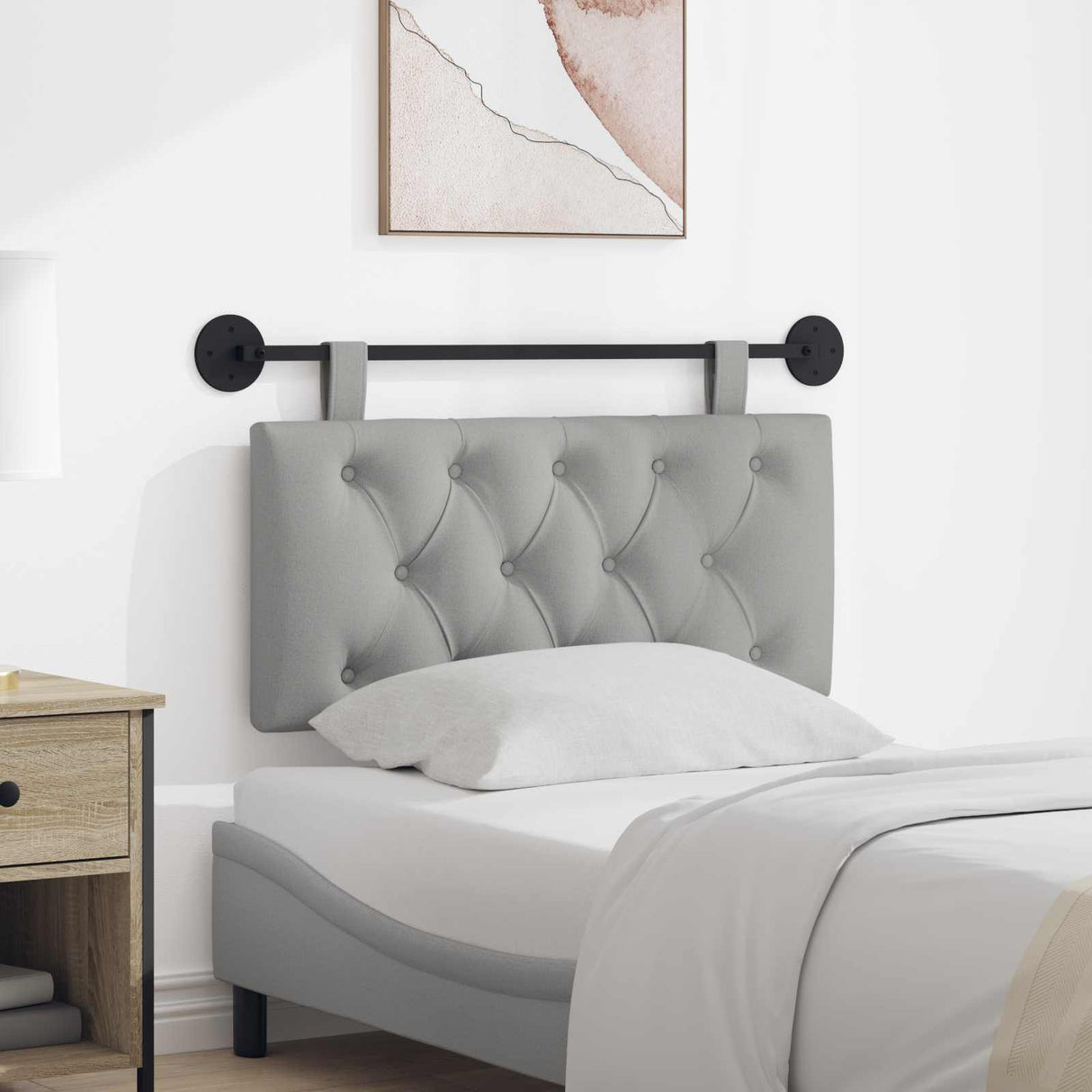 vidaXL Tête de lit suspendue Jean bleu 90 x 55 x 7 cm Tissu
