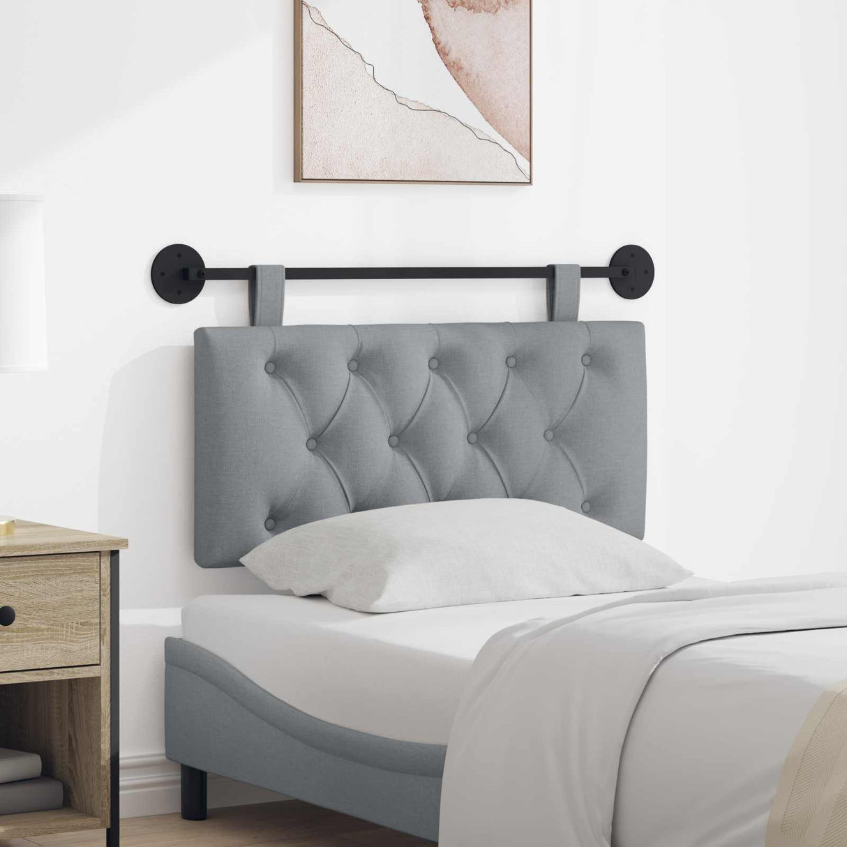 vidaXL Tête de lit suspendue Jean bleu 90 x 55 x 7 cm Tissu