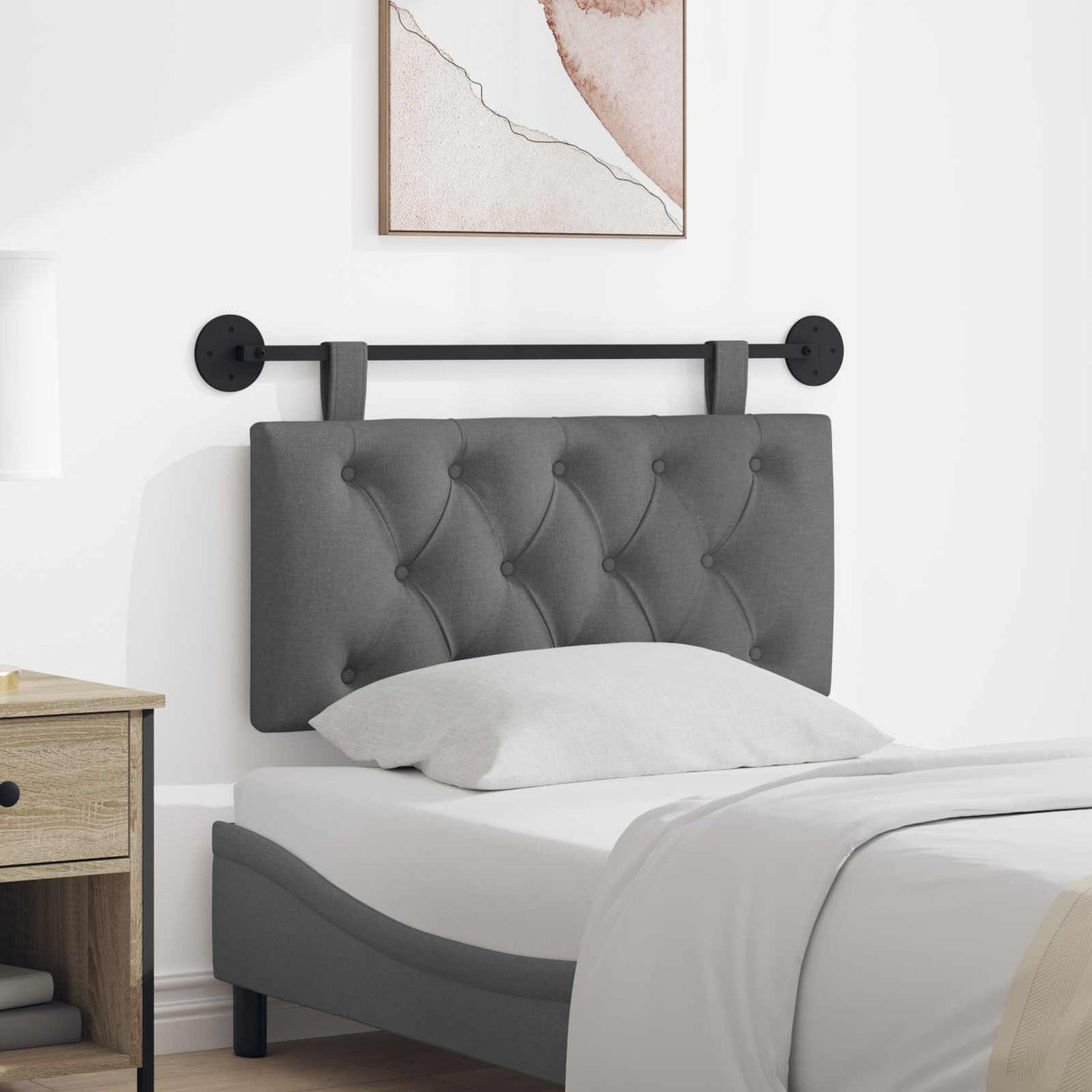 vidaXL Tête de lit suspendue Jean bleu 90 x 55 x 7 cm Tissu