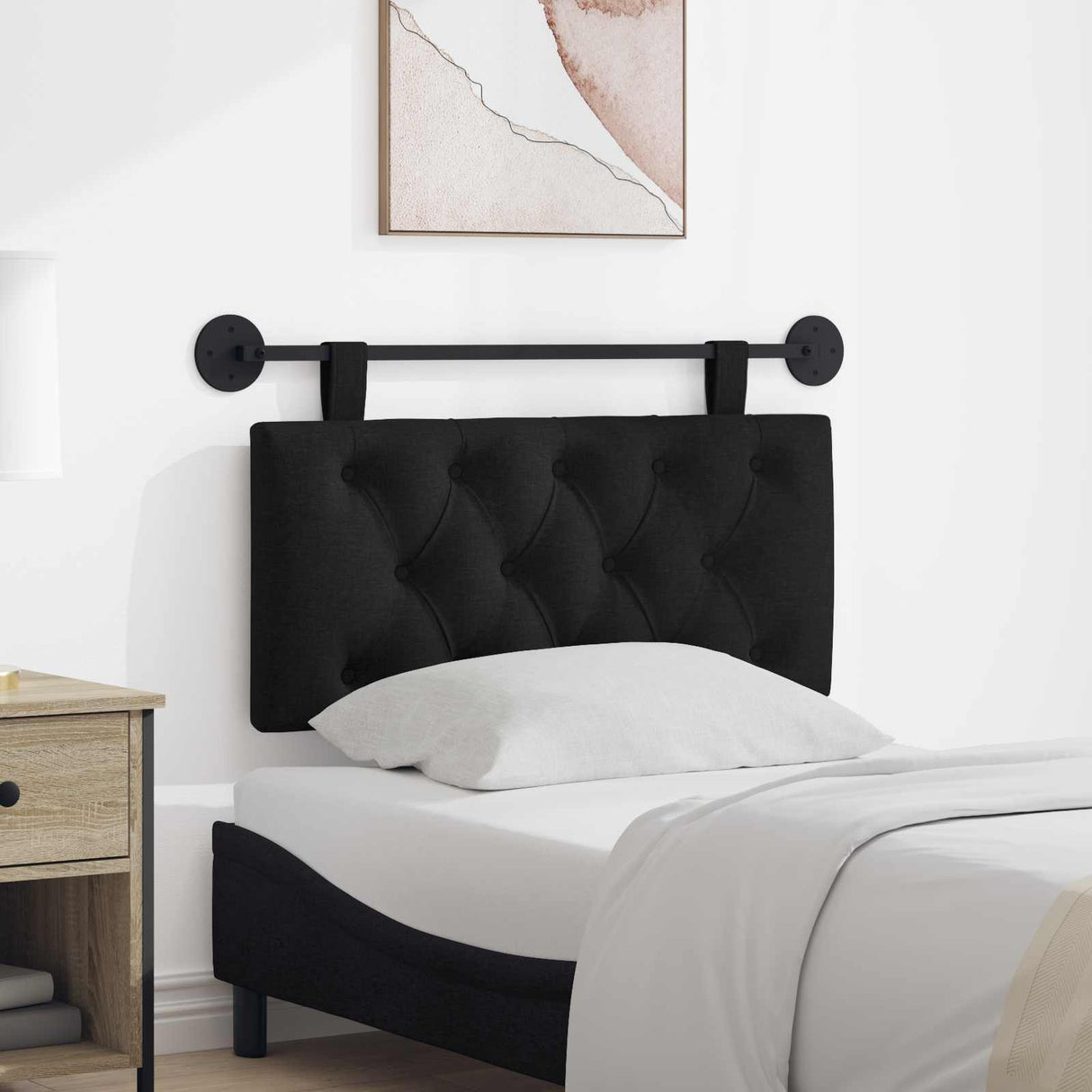 vidaXL Tête de lit suspendue Jean bleu 90 x 55 x 7 cm Tissu
